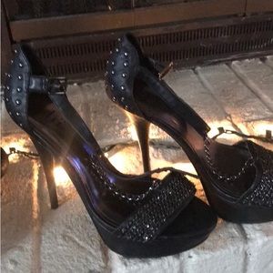 Black sexy sandals with heels